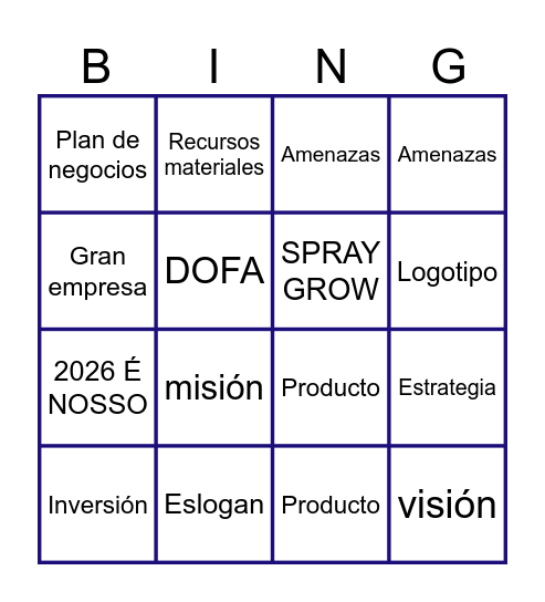 Bingo dos Tinteiros Bingo Card