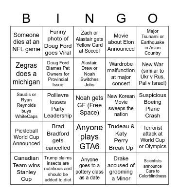 2026 Bingo Card
