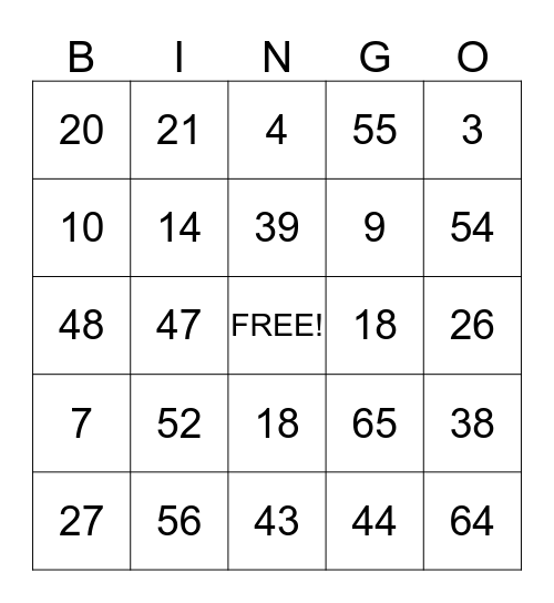 FAMILY DAY Bingo Card