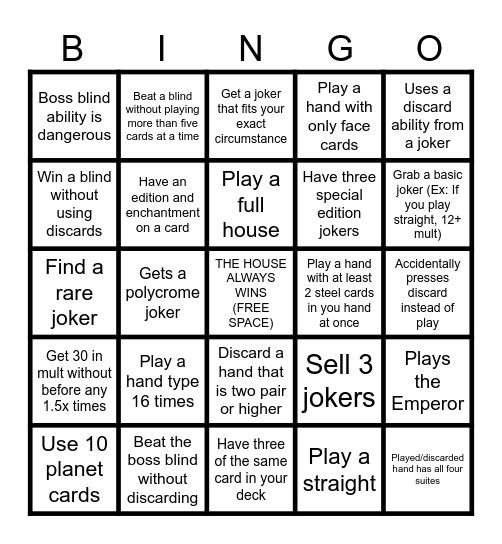 BALATRO BINGO Card