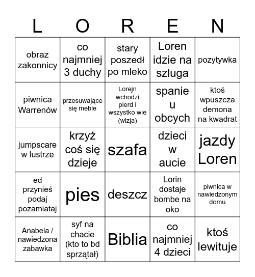 obecność bingo Card