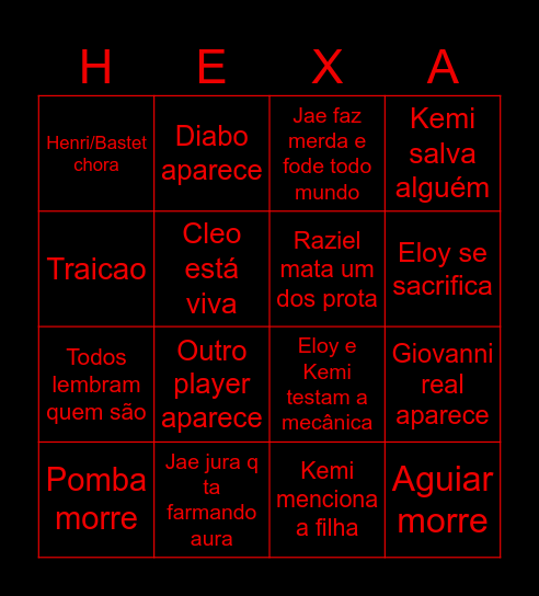 Bingao com o meu mo Bingo Card
