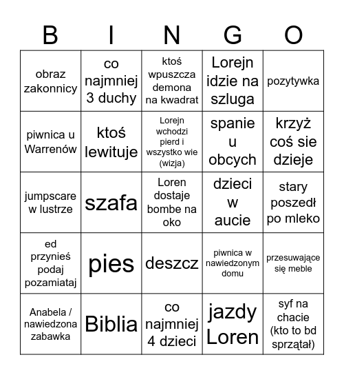obecność bingo Card