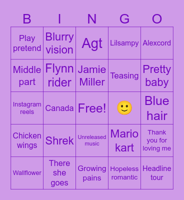 Sampmas Bingo Card