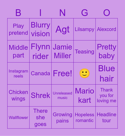 Sampmas Bingo Card