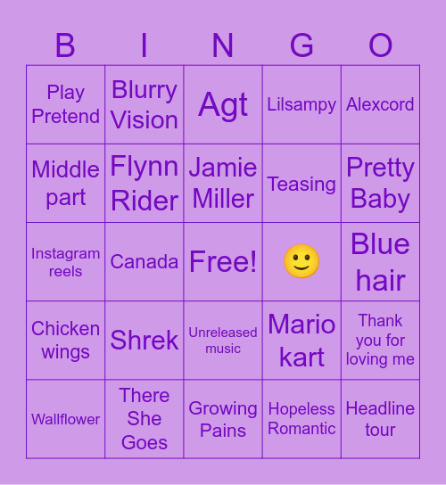 Sampmas Bingo Card