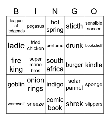 Infinate craft Bingo Card