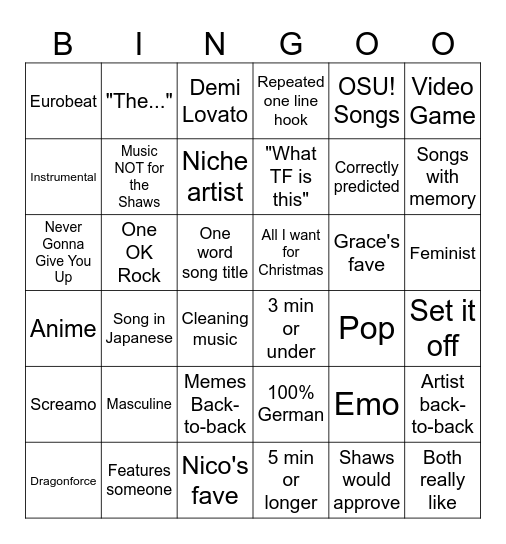 Road trip! Bingo Card