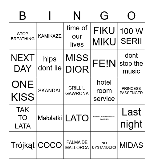 esss Bingo Card
