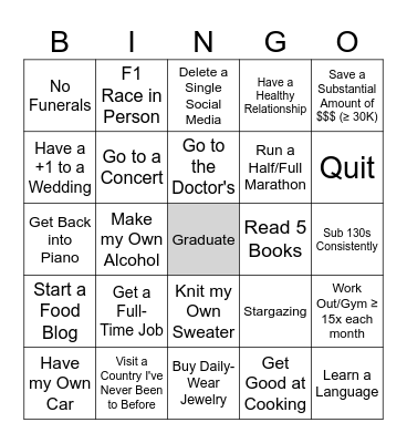 Olha's 2026 Bingo Card
