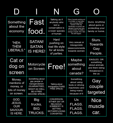 Charlie Kirk's Production Bingo Card