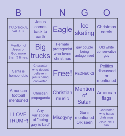 I AM NOT WOKE Bingo Card