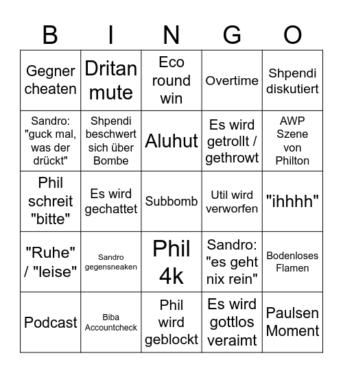 syrinxx faceit Bingo Card