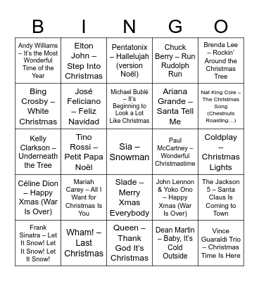 CHRISTMAS BINGO Card