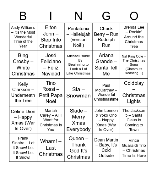 CHRISTMAS BINGO Card