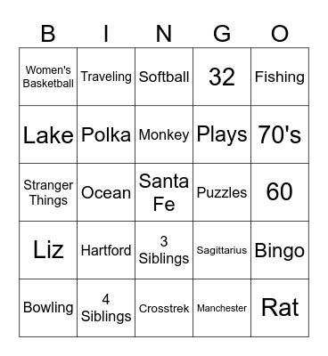 Birthday Boy Bumf Bingo Card