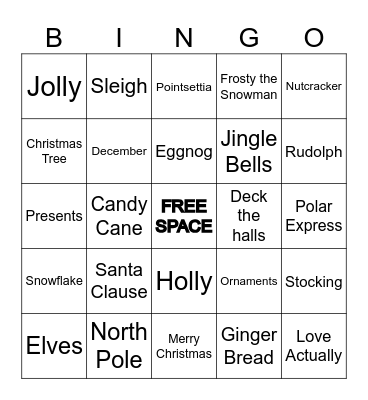CHRISTMAS BINGO Card