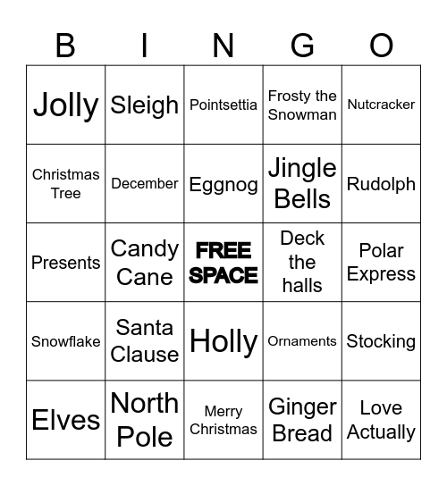 CHRISTMAS BINGO Card