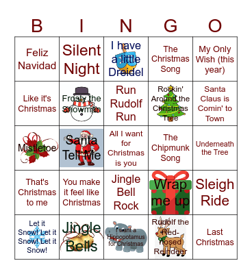 Holiday Musical Bingo Card