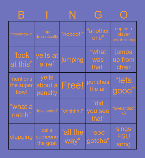 mason watching the bears Bingo Card