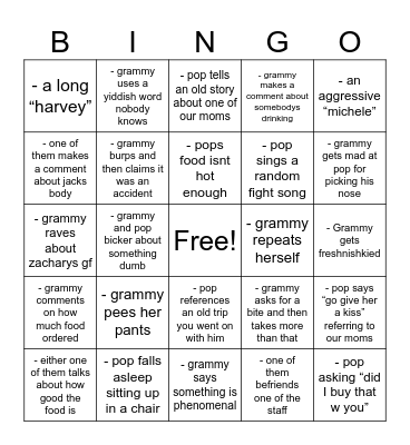 Cancun 2025 Bingo Card