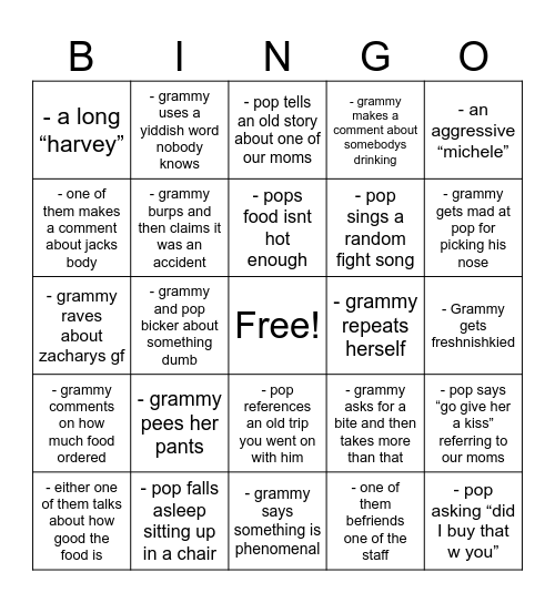 Cancun 2025 Bingo Card