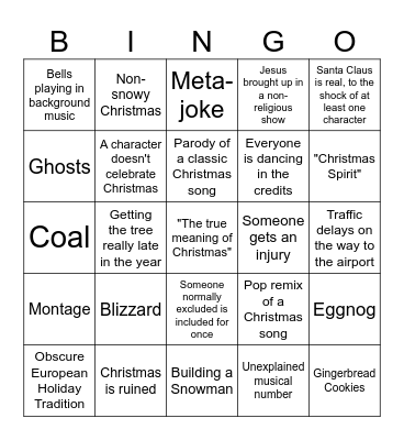 Christmas Bingo Card