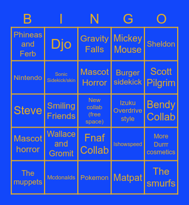 AyJay's Fortnite Bingo Card Bingo Card