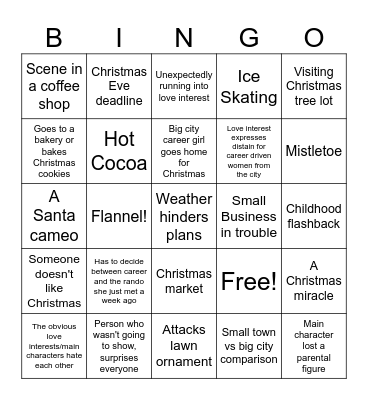 Really really bad Xmas Movie Bingo Card