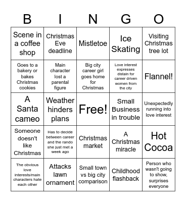 Really really bad Xmas Movie Bingo Card