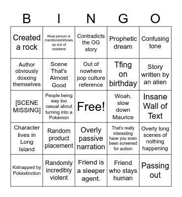 Pokeumans Bingo Card