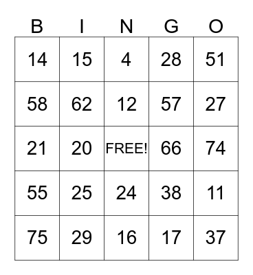 FAMILY DAY Bingo Card