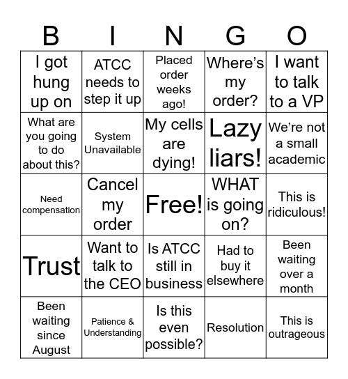 MAX Bingo Card