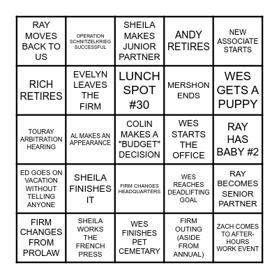 ZAZZALI BINGO Card
