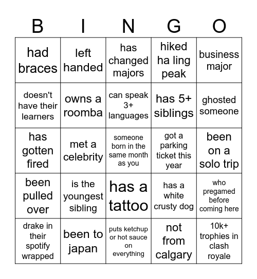xmas party! Bingo Card