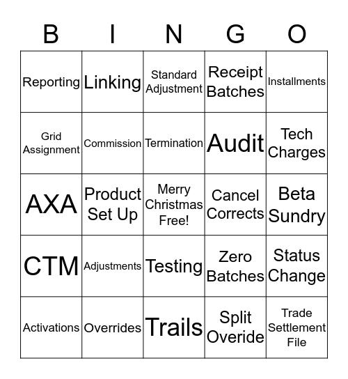 Merry Christmas Client Comp Bingo Card