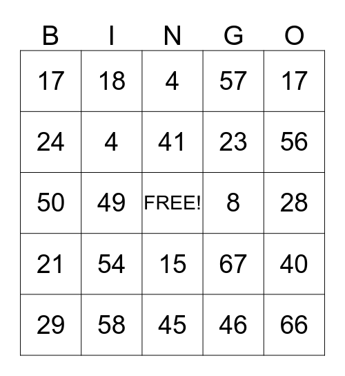 FAMILY DAY Bingo Card