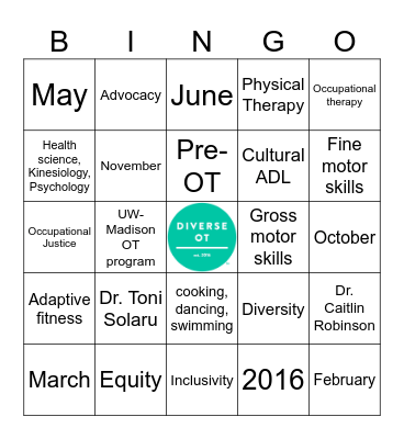 Diverse-OT Bingo Card