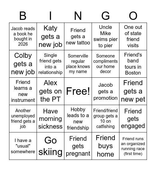 Tam's 2026 Bingo Card