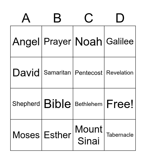 Youth meeting Bingo Card