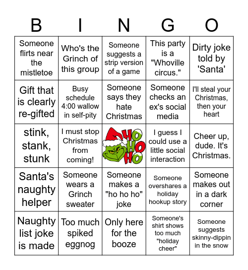 Grinch Bingo Card