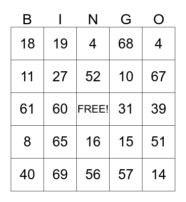 FAMILY DAY Bingo Card