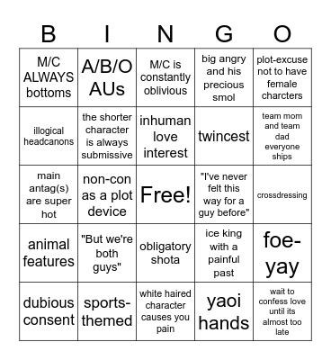 BL Bingo Card