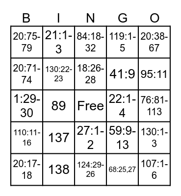 Doctrine and Covenants Bingo Card