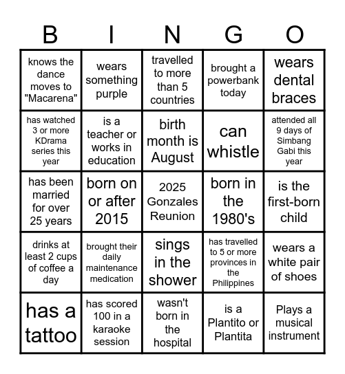Bingo To Meet You Bingo Card