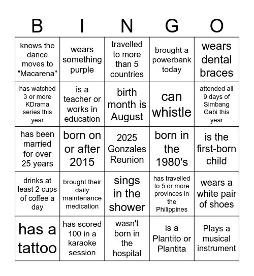 Bingo To Meet You Bingo Card