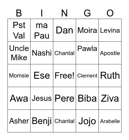 Family Christmas fun Bingo Card