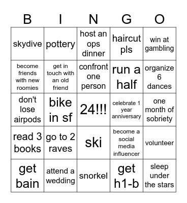 2026 Bingo Card