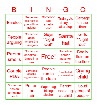 LIRR BINGO Card