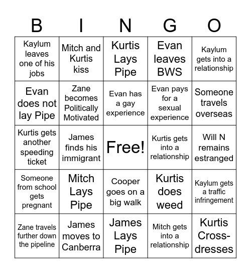MATB Bingo Card